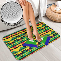 Nevis in Saint Kitts and Nevis Bathroom Set Geometric Pattern and Coat of Arms - Wonder Print Shop