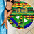 Nevis in Saint Kitts and Nevis Beach Blanket Geometric Pattern and Coat of Arms - Wonder Print Shop
