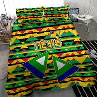 Nevis in Saint Kitts and Nevis Bedding Set Geometric Pattern and Coat of Arms - Wonder Print Shop