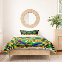 Nevis in Saint Kitts and Nevis Bedding Set Geometric Pattern and Coat of Arms - Wonder Print Shop