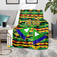 Nevis in Saint Kitts and Nevis Blanket Geometric Pattern and Coat of Arms - Wonder Print Shop