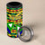 Nevis in Saint Kitts and Nevis 4 in 1 Can Cooler Tumbler Geometric Pattern and Coat of Arms - Wonder Print Shop