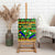 Nevis in Saint Kitts and Nevis Canvas Wall Art Geometric Pattern and Coat of Arms - Wonder Print Shop