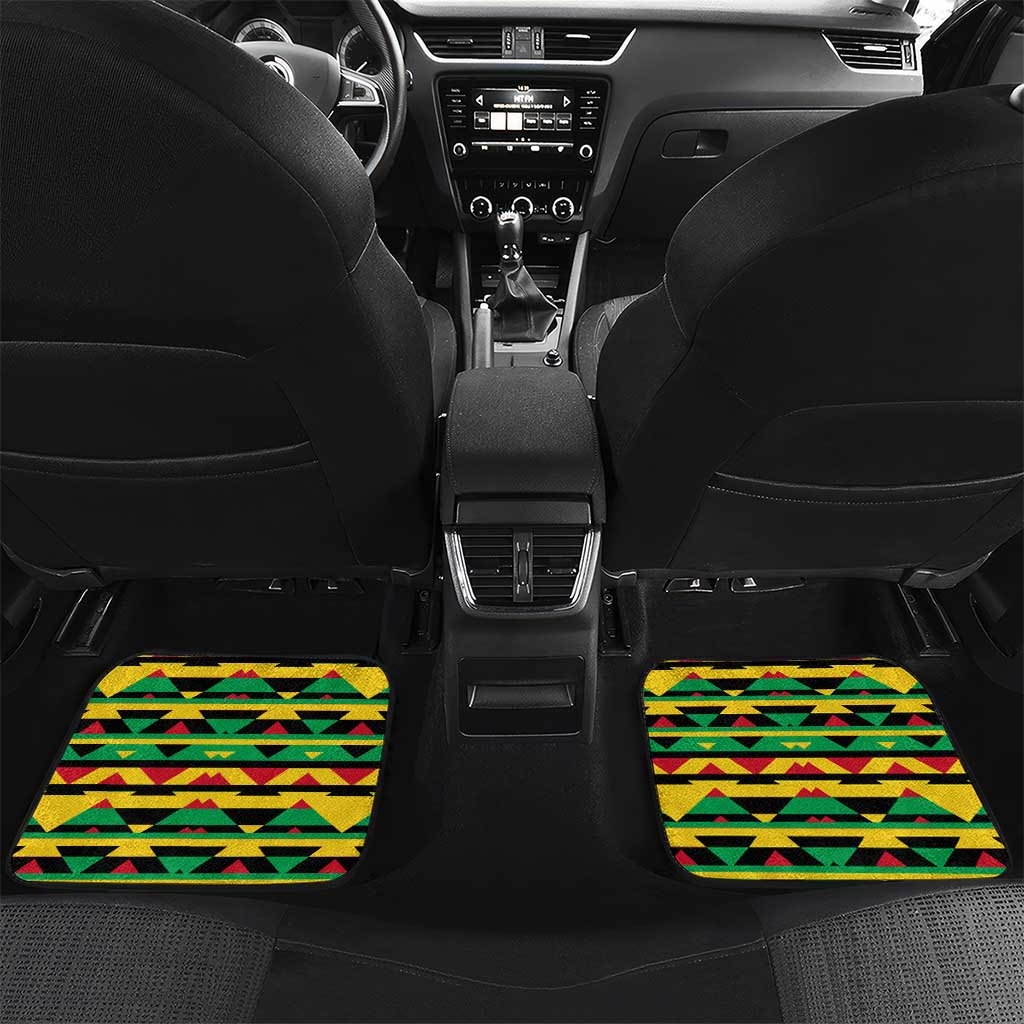 Nevis in Saint Kitts and Nevis Car Mats Geometric Pattern and Coat of Arms - Wonder Print Shop