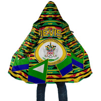 Nevis in Saint Kitts and Nevis Cloak Geometric Pattern and Coat of Arms - Wonder Print Shop