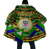 Nevis in Saint Kitts and Nevis Cloak Geometric Pattern and Coat of Arms - Wonder Print Shop
