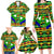 Nevis in Saint Kitts and Nevis Family Matching Long Sleeve Bodycon Dress and Hawaiian Shirt Geometric Pattern and Coat of Arms - Wonder Print Shop