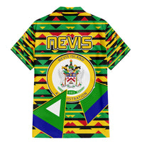 Nevis in Saint Kitts and Nevis Family Matching Mermaid Dress and Hawaiian Shirt Geometric Pattern and Coat of Arms - Wonder Print Shop