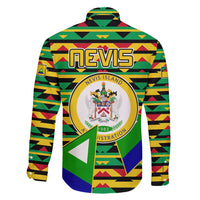 Nevis in Saint Kitts and Nevis Family Matching Mermaid Dress and Hawaiian Shirt Geometric Pattern and Coat of Arms - Wonder Print Shop
