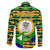 Nevis in Saint Kitts and Nevis Family Matching Off The Shoulder Long Sleeve Dress and Hawaiian Shirt Geometric Pattern and Coat of Arms - Wonder Print Shop