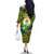 Nevis in Saint Kitts and Nevis Family Matching Off The Shoulder Long Sleeve Dress and Hawaiian Shirt Geometric Pattern and Coat of Arms - Wonder Print Shop