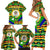 Nevis in Saint Kitts and Nevis Family Matching Short Sleeve Bodycon Dress and Hawaiian Shirt Geometric Pattern and Coat of Arms - Wonder Print Shop