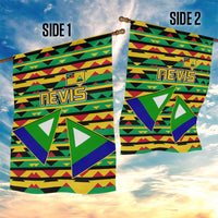 Nevis in Saint Kitts and Nevis Garden Flag Geometric Pattern and Coat of Arms - Wonder Print Shop