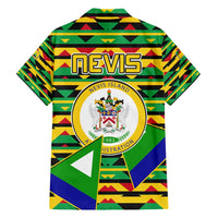 Nevis in Saint Kitts and Nevis Hawaiian Shirt Geometric Pattern and Coat of Arms - Wonder Print Shop