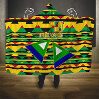 Nevis in Saint Kitts and Nevis Hooded Blanket Geometric Pattern and Coat of Arms - Wonder Print Shop