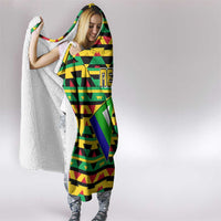 Nevis in Saint Kitts and Nevis Hooded Blanket Geometric Pattern and Coat of Arms - Wonder Print Shop