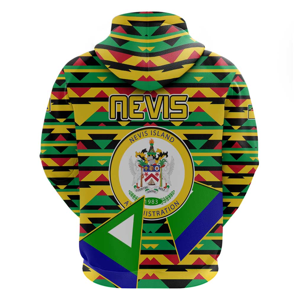 Nevis in Saint Kitts and Nevis Hoodie Geometric Pattern and Coat of Arms - Wonder Print Shop