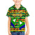 Nevis in Saint Kitts and Nevis Kid Hawaiian Shirt Geometric Pattern and Coat of Arms - Wonder Print Shop