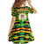 Nevis in Saint Kitts and Nevis Kid Short Sleeve Dress Geometric Pattern and Coat of Arms - Wonder Print Shop