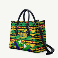 Nevis in Saint Kitts and Nevis Leather Bag Geometric Pattern and Coat of Arms - Wonder Print Shop