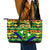 Nevis in Saint Kitts and Nevis Leather Tote Bag Geometric Pattern and Coat of Arms - Wonder Print Shop