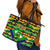 Nevis in Saint Kitts and Nevis Leather Tote Bag Geometric Pattern and Coat of Arms - Wonder Print Shop