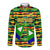 Nevis in Saint Kitts and Nevis Long Sleeve Button Shirt Geometric Pattern and Coat of Arms - Wonder Print Shop