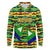 Nevis in Saint Kitts and Nevis Long Sleeve Polo Shirt Geometric Pattern and Coat of Arms - Wonder Print Shop