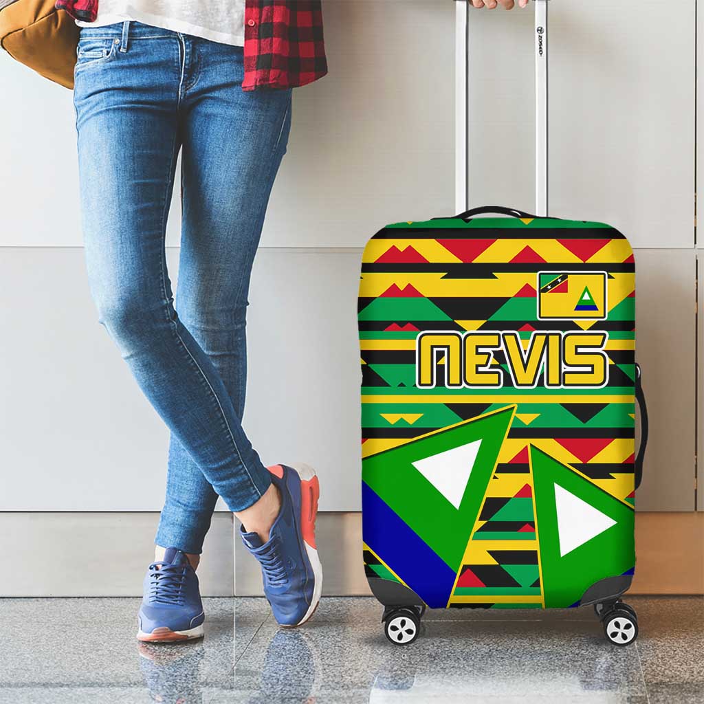Nevis in Saint Kitts and Nevis Luggage Cover Geometric Pattern and Coat of Arms - Wonder Print Shop