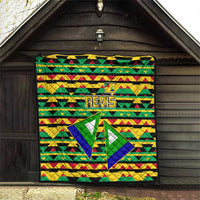 Nevis in Saint Kitts and Nevis Quilt Geometric Pattern and Coat of Arms - Wonder Print Shop