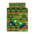 Nevis in Saint Kitts and Nevis Quilt Bed Set Geometric Pattern and Coat of Arms - Wonder Print Shop