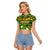 Nevis in Saint Kitts and Nevis Raglan Cropped T Shirt Geometric Pattern and Coat of Arms - Wonder Print Shop