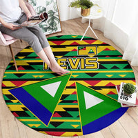 Nevis in Saint Kitts and Nevis Round Carpet Geometric Pattern and Coat of Arms - Wonder Print Shop
