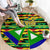 Nevis in Saint Kitts and Nevis Round Carpet Geometric Pattern and Coat of Arms - Wonder Print Shop