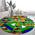 Nevis in Saint Kitts and Nevis Round Carpet Geometric Pattern and Coat of Arms - Wonder Print Shop
