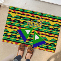 Nevis in Saint Kitts and Nevis Rubber Doormat Geometric Pattern and Coat of Arms - Wonder Print Shop