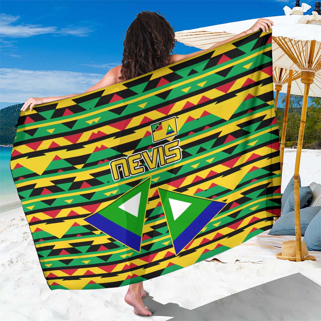 Nevis in Saint Kitts and Nevis Sarong Geometric Pattern and Coat of Arms - Wonder Print Shop