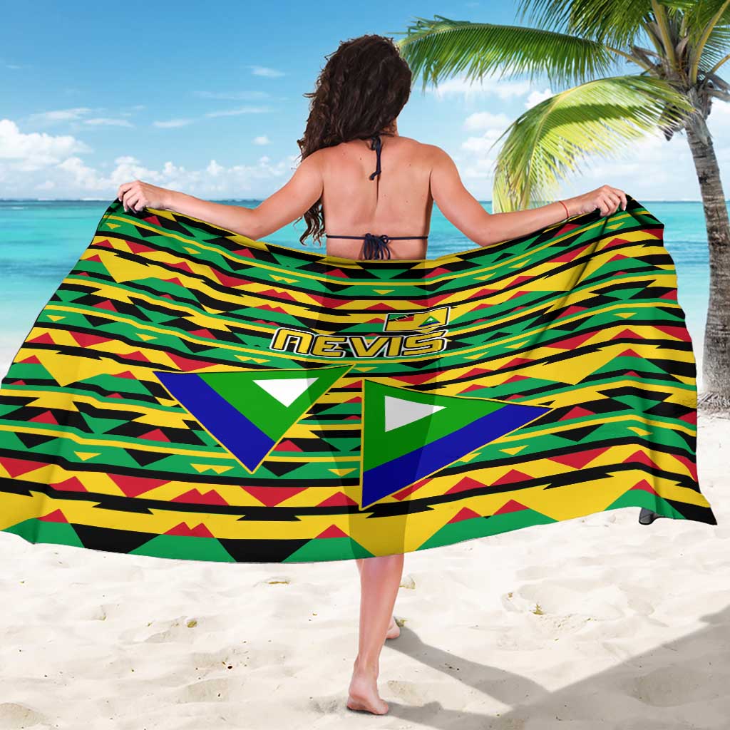 Nevis in Saint Kitts and Nevis Sarong Geometric Pattern and Coat of Arms - Wonder Print Shop