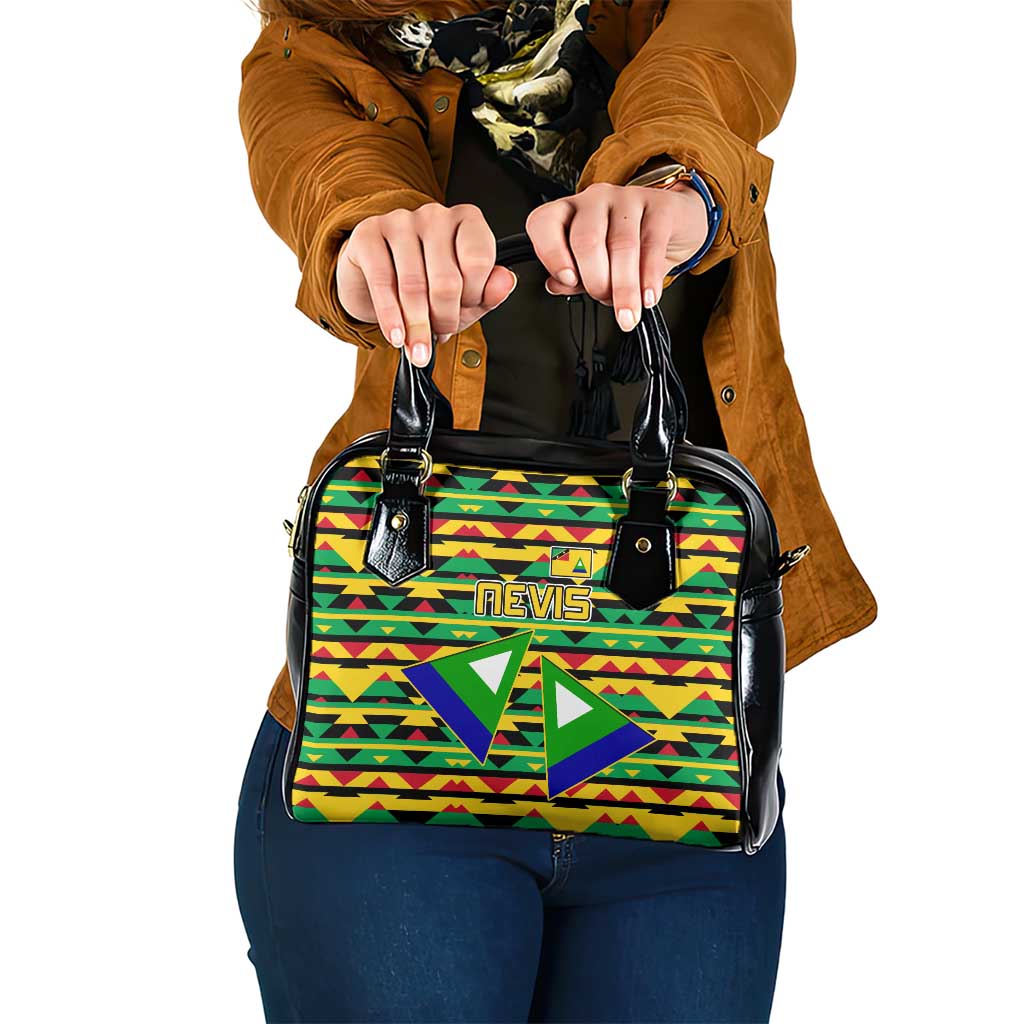 Nevis in Saint Kitts and Nevis Shoulder Handbag Geometric Pattern and Coat of Arms - Wonder Print Shop