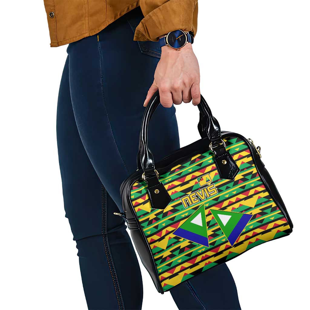 Nevis in Saint Kitts and Nevis Shoulder Handbag Geometric Pattern and Coat of Arms - Wonder Print Shop