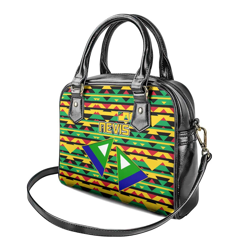 Nevis in Saint Kitts and Nevis Shoulder Handbag Geometric Pattern and Coat of Arms - Wonder Print Shop
