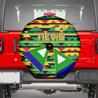 Nevis in Saint Kitts and Nevis Spare Tire Cover Geometric Pattern and Coat of Arms - Wonder Print Shop