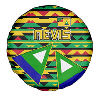 Nevis in Saint Kitts and Nevis Spare Tire Cover Geometric Pattern and Coat of Arms - Wonder Print Shop
