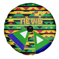 Nevis in Saint Kitts and Nevis Spare Tire Cover Geometric Pattern and Coat of Arms - Wonder Print Shop