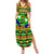 Nevis in Saint Kitts and Nevis Summer Maxi Dress Geometric Pattern and Coat of Arms - Wonder Print Shop