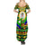 Nevis in Saint Kitts and Nevis Summer Maxi Dress Geometric Pattern and Coat of Arms - Wonder Print Shop