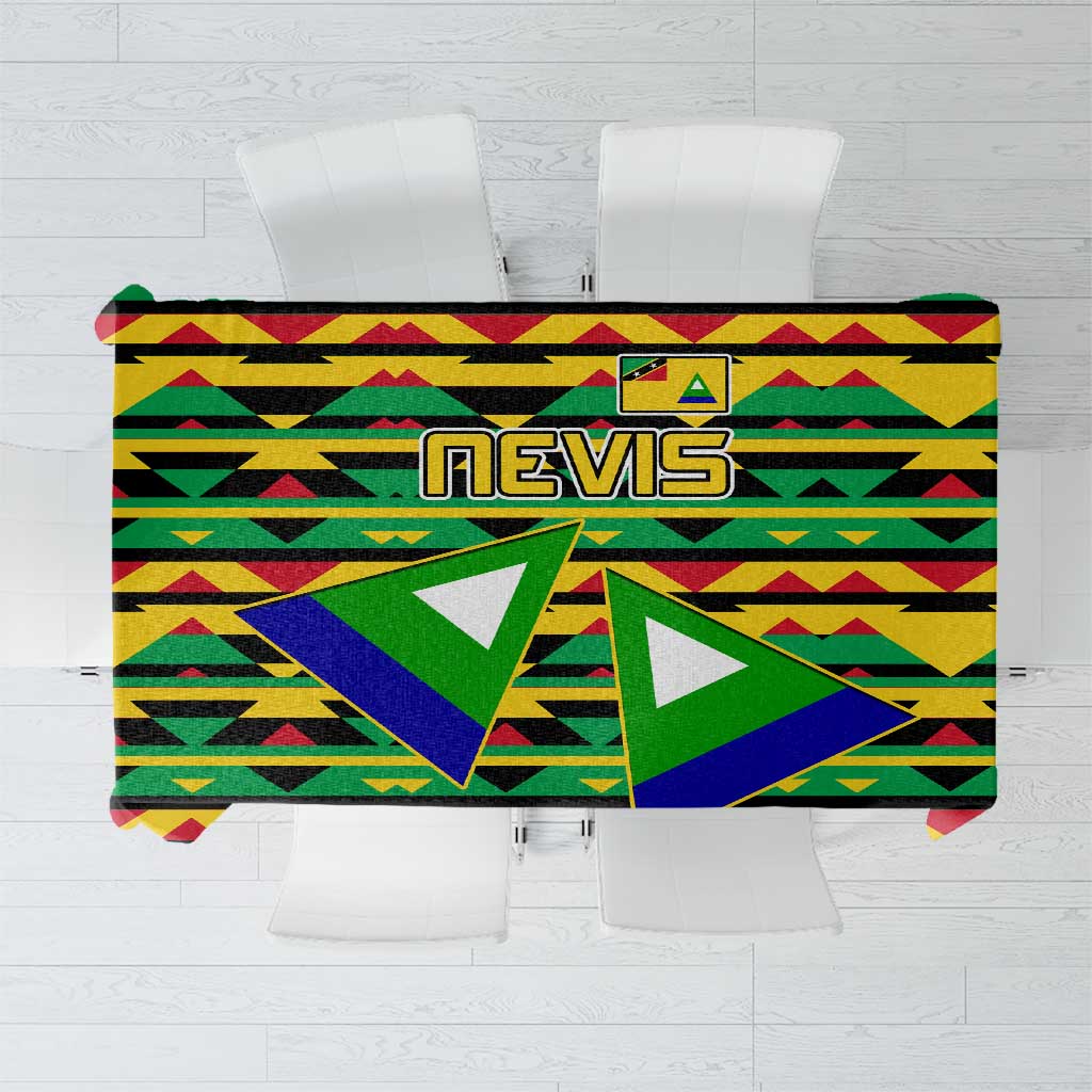 Nevis in Saint Kitts and Nevis Tablecloth Geometric Pattern and Coat of Arms - Wonder Print Shop