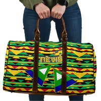 Nevis in Saint Kitts and Nevis Travel Bag Geometric Pattern and Coat of Arms - Wonder Print Shop
