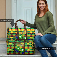 Nevis in Saint Kitts and Nevis Travel Bag Geometric Pattern and Coat of Arms - Wonder Print Shop