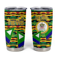 Nevis in Saint Kitts and Nevis Tumbler Cup Geometric Pattern and Coat of Arms - Wonder Print Shop